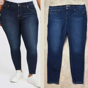 Torrid Bombshell Premium Stretch Skinny Blue Jeans Women’s Size 20 Zipper Fly